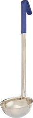 Winco LDC-8 Stainless Steel Ladle with Blue Handle, 8-Ounce, Medium