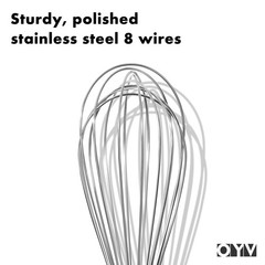 Stainless Steel Whisk 10 Inch Ergonomic Handle Dishwasher Safe Kitchen Tool