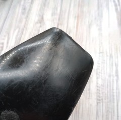 Vintage Nylon Slotted and Solid Serving Spoon Black Plastic Handle Unbranded