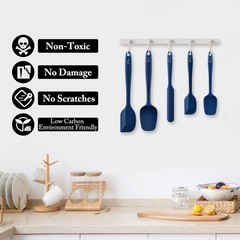 BPA-Free Silicone Spatulas – 5-Piece Dishwasher Safe Set in Classic Blue