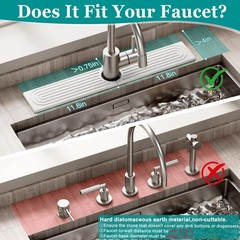 Stone Faucet Mat for Kitchen Sink – Quick Dry Diatomite Sink Splash Guard, Preve