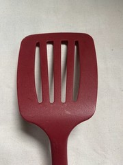 KitchenAid Spatula Turner Slotted Red & Silver Kitchen Aid Flipper for skillet