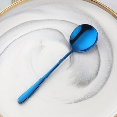 4-Pcs Stainless Steel Round Soup Spoons, 6.88 Inch, Heavy-Weight, Set of 4