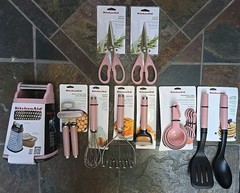 KITCHENAID (LOT OF 9) Kitchen Tools Utensils OHDRA *DRIED ROSE/PINK/MAUVE* New