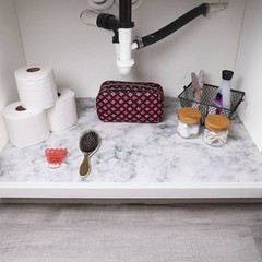Con-Tact 24×48 Under Sink Mat Carrara Marble Waterproof Shelf Liner