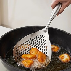 Large Stainless Steel Skimmer Spoon Colander Strainer Ladle Frying Kitchen Tool