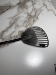 Vintage China Stainless Steel Slotted Skimmer Black Handle Kitchen Utensil