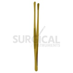 BBQ Kitchen Cooking Tweezers Tongs 12″ Extra-Long Stainless with Round Tip Gold
