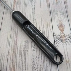 Vintage Nylon Slotted and Solid Serving Spoon Black Plastic Handle Unbranded