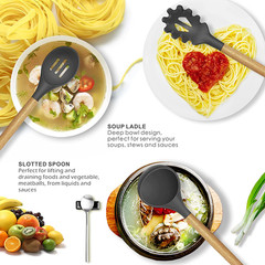 Silicone Cooking Utensils Kitchen Utensil Set – 446°F Heat Resistant Silicone Ki