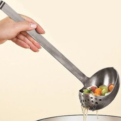 Amco Stainless Steel Straining Ladle – 6.5-ounce Dishwasher Safe