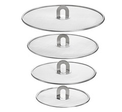 Nicunom 4-Piece Splatter Screen Set Stainless Steel Grease Guard for Frying Pan