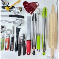22 Pc Kitchen Utensil Lot KitchenAid Microplane OXO Cooking Tools Baking Gadgets