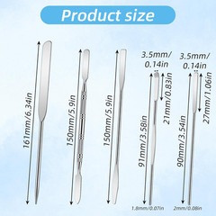 5 Pcs Metal Spatula Set, Stainless Steel Lab Spatula, Double-Ended Micro Spatula