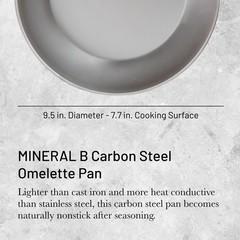 de Buyer MINERAL B Carbon Steel Omelette Pan – 9.5” – Naturally Nonstick –