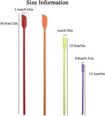 Silicone Spatula Set 4pcs Mini Flexible Scraper Tools for Jar Kitchen Makeup