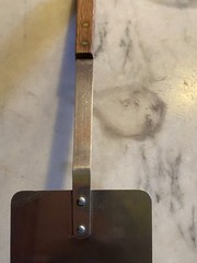 Vintage MCM Stainless Steel Spatula Wood Handle Made in Japan Unbranded 12″
