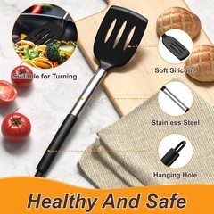 Silicone Cooking Utensils Set for Nonstick Cookware, 4Pcs Heat Resistant Kitc…