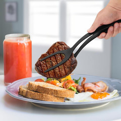 Egg Flipper Spatula Tongs 2 PCS Spatula for Non Stick Frying Pan 2 in 1 Grip & F