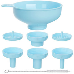 Wide Mouth Funnel Set with Strainers & 4 Spouts for Bottles Jars Canning