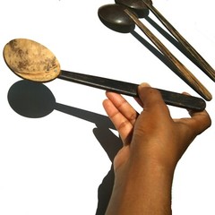 5 Coconut Shell Spoons kitchen tools handmade Eco friendly natural product Table