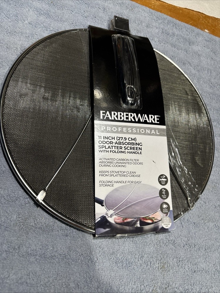 NEW Farberware Pro Stainless Steel 11 Inch Odor Absorbing Splatter Screen