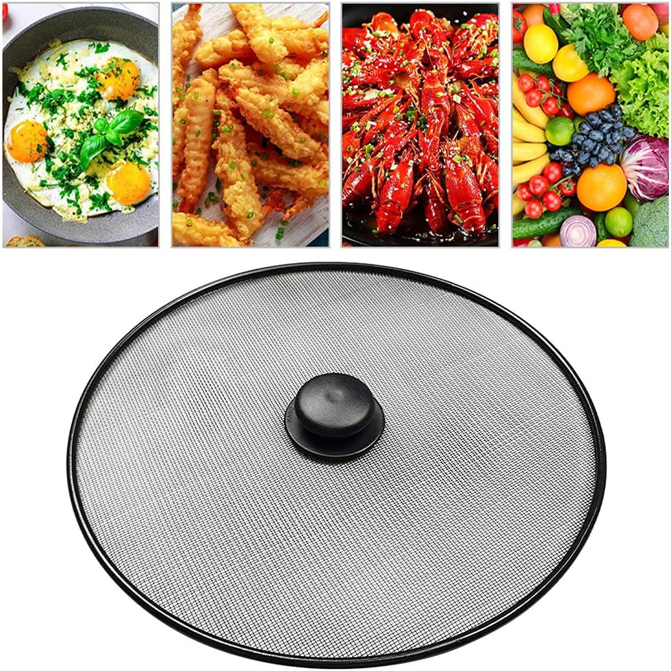 Splatter Screen, Frying Pan Splatter Screen, Splash Guard Lid with Knob, Extr…