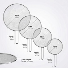 4Piece Stainless Steel Splatter Guard Set 13″,11.5″, 10″,8″ Splatter Screen f…