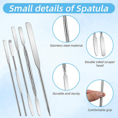 5 Pcs Metal Spatula Set, Stainless Steel Lab Spatula, Double-Ended Micro Spatula