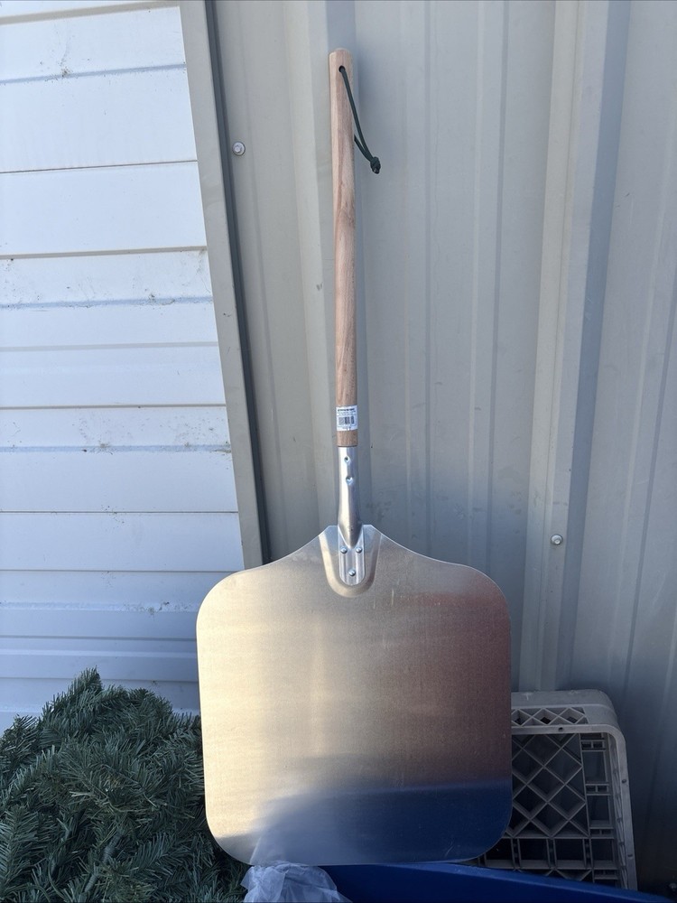 New 16” x 18” Aluminum Pizza Peel with 22” Wood Handle 3016, 40-Inch, Silver