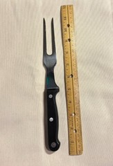 Meat Fork 10.5” Plastic Wood Handle Stainless Steel Japan Contour Handle