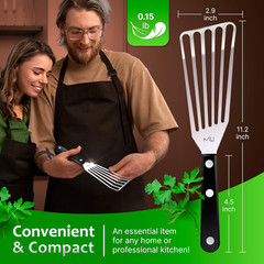 MIU Upgraded Stainless Steel Fish Spatula – Flexible & Corrosion Resistant Turne