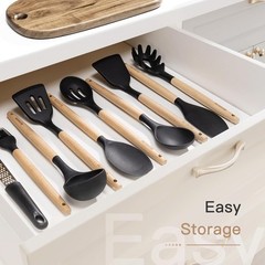 39 PCS Kitchen Utensils Set, Silicone Cooking Utensil Sets with Wooden Handle…
