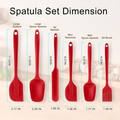 Silicone Spatula Set 6 Pack Food Grade Kitchen Utensils with Silicone Brush