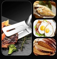 Steak Clamp Cooking Tong Stainless Steel Flipping Tongs Clips for BBQ Meats Fish