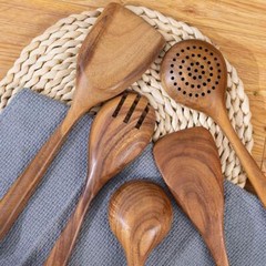 WOOD UTENSILS SET FOR COOKING TEAK WOODEN UTENSILS SET WOOD SPATULA FOR NONSTICK
