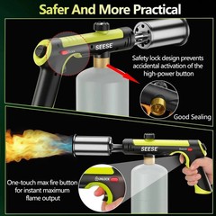 SEESE Powerful Propane Torch Gun,Kitchen Cooking Torch With One-Touch Max Fir…