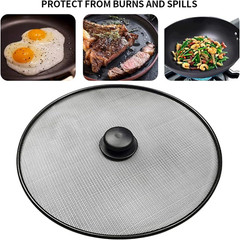 Splatter Screen, Frying Pan Splatter Screen, Splash Guard Lid with Knob, Extr…