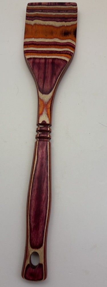 Island Bamboo Pakka Wood 12” Rainbow Spatula Turner Red Purple Utensil