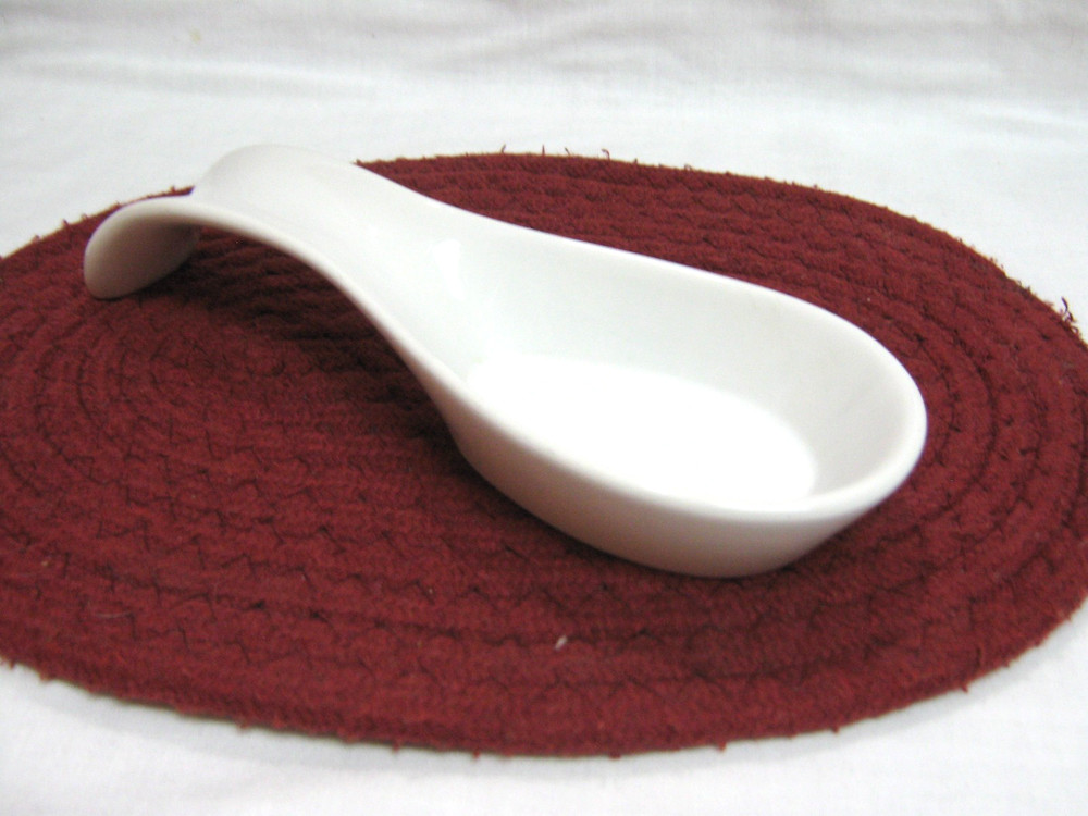 CORNINGWARE TABLEWARE CASUAL CHINA SOLID WHITE CERAMIC SPOON REST