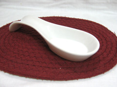 CORNINGWARE TABLEWARE CASUAL CHINA SOLID WHITE CERAMIC SPOON REST