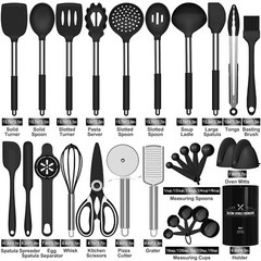 SILICONE COOKING UTENSILS SET 446F HEAT RESISTANT KITCHEN UTENSILS 30PCS NONSTIC