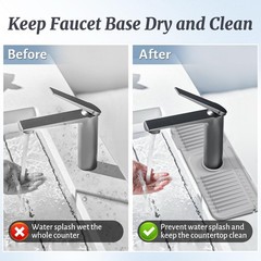 14.6 inch Faucet Mat for Kitchen Sink Splash Guard, 7° Slope Silicone Sink Wa…
