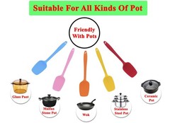 SILICONE SPATULAS 8.2 INCH SMALL RUBBER SPOON SPATULA HEAT RESISTANT SEAMLESS ON
