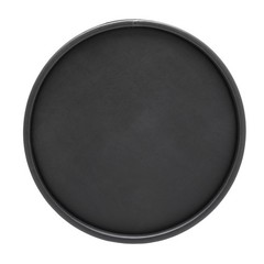 Kraftware Round Leatherette Serving Tray, Black – 14 Inch