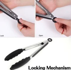 3 PC Kitchen Tongs Set Stainless Steel Silicone Tip BBQ Grill Cooking 7 9 12 Inc