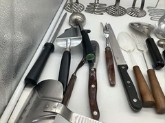 28 Metal + Plastic Wooden Stainless Kitchen Utensils Tools Fork Knife Mashers ++
