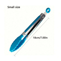 Mini Kitchen Tongs for Cooking – 7″ Small Serving Food Tongs with Nylon Tips