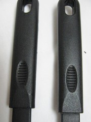 2 UNBRANDED BLACK PLASTIC/NYLON SPATULAS TURNERS UTENSILS SOLID & SLOTTED