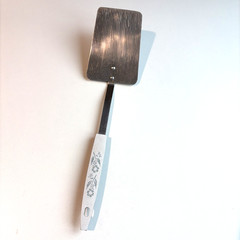 Vintage Blue Cornflower Spatula Stainless Steel Plastic Handle Made in USA 1950s